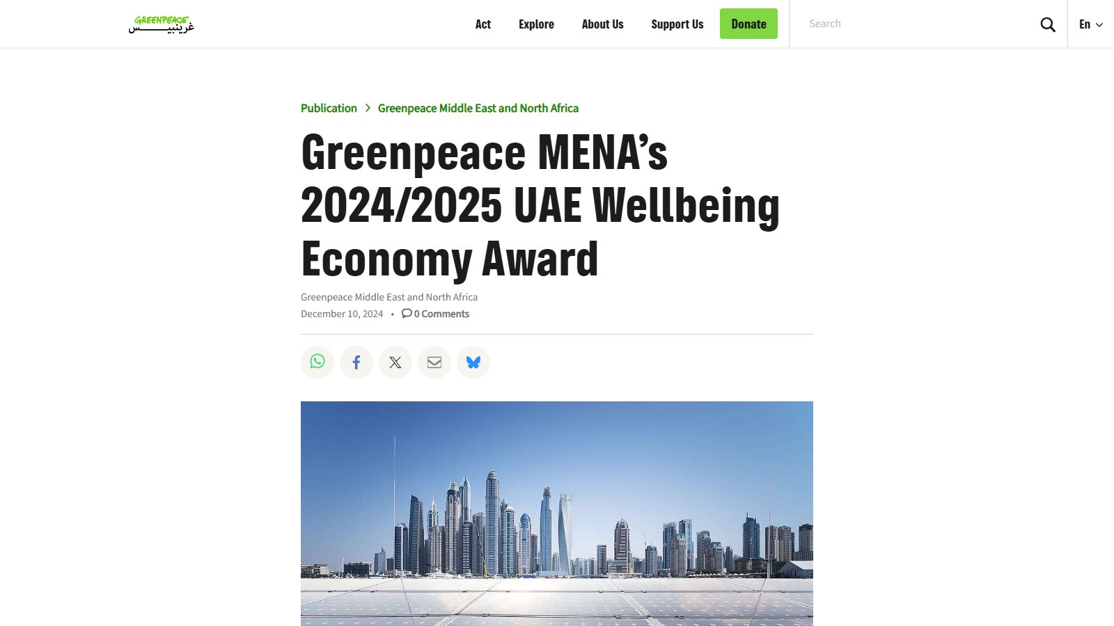 Judge, Greenpeace MENA UAE Wellbeing Economy Award